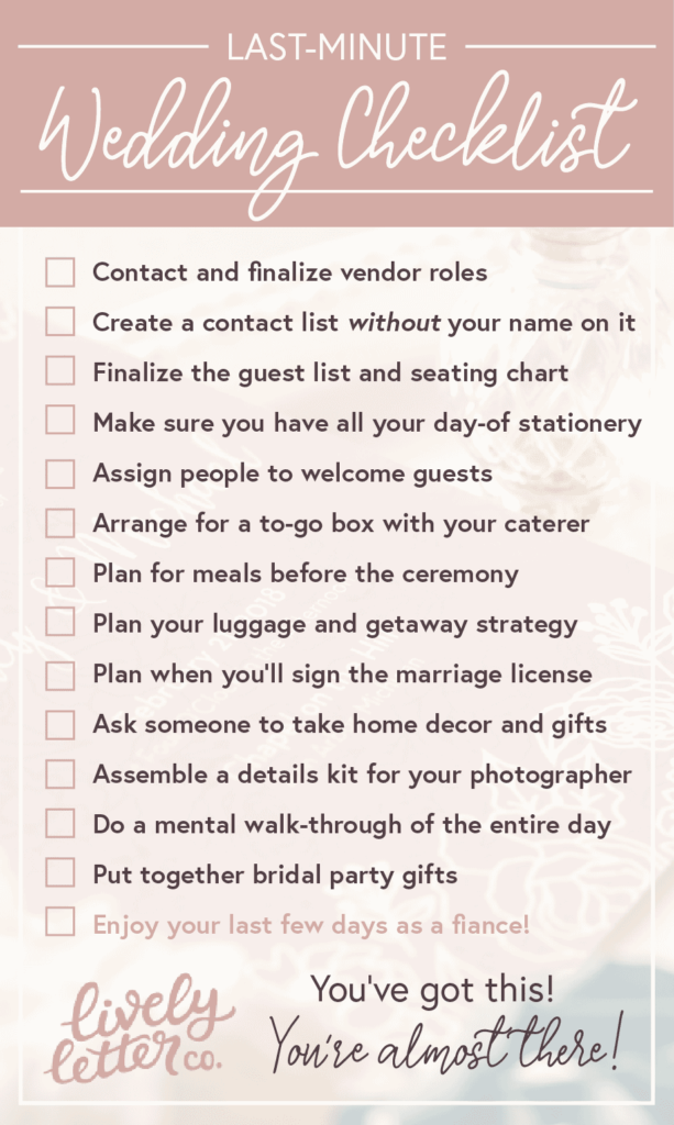 Last Minute Wedding Checklist Stationery Wedding Invitations