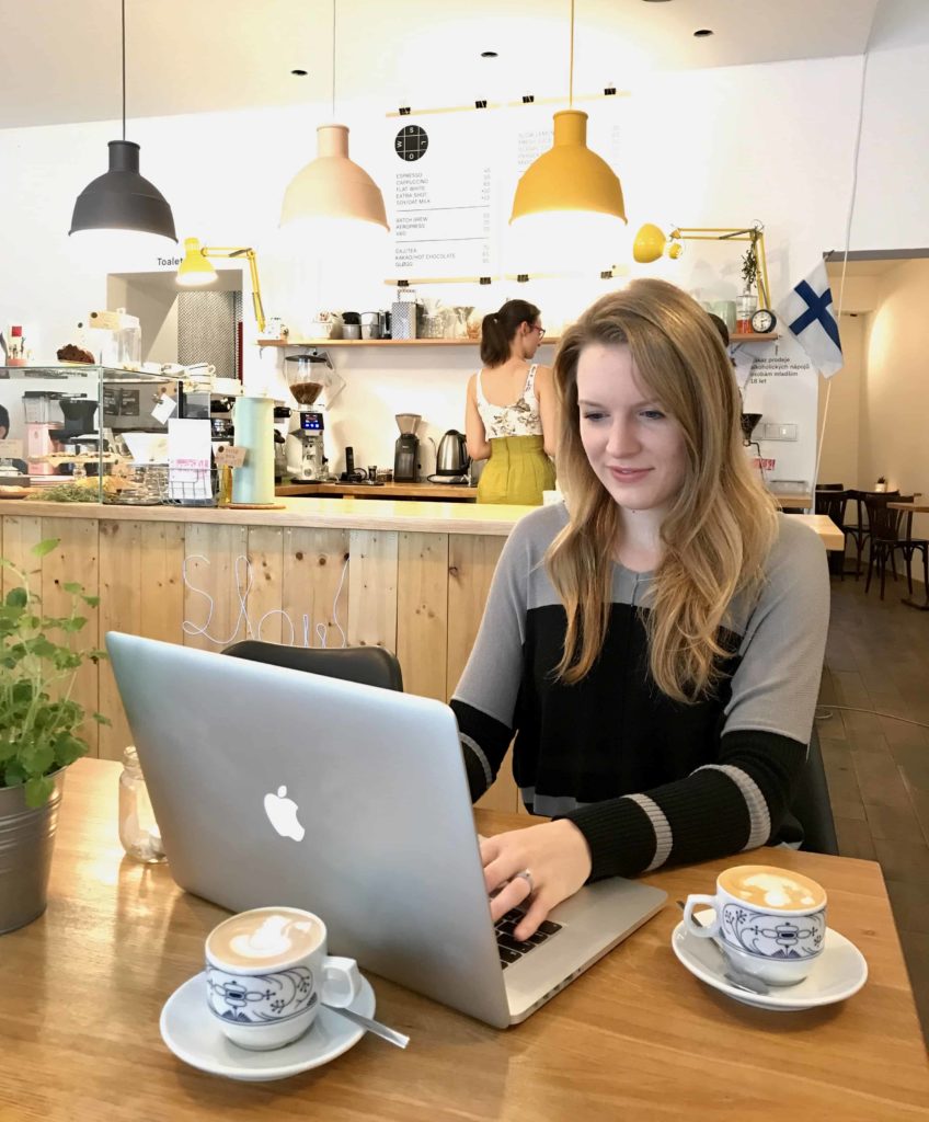 wedding planning at a coffee shop