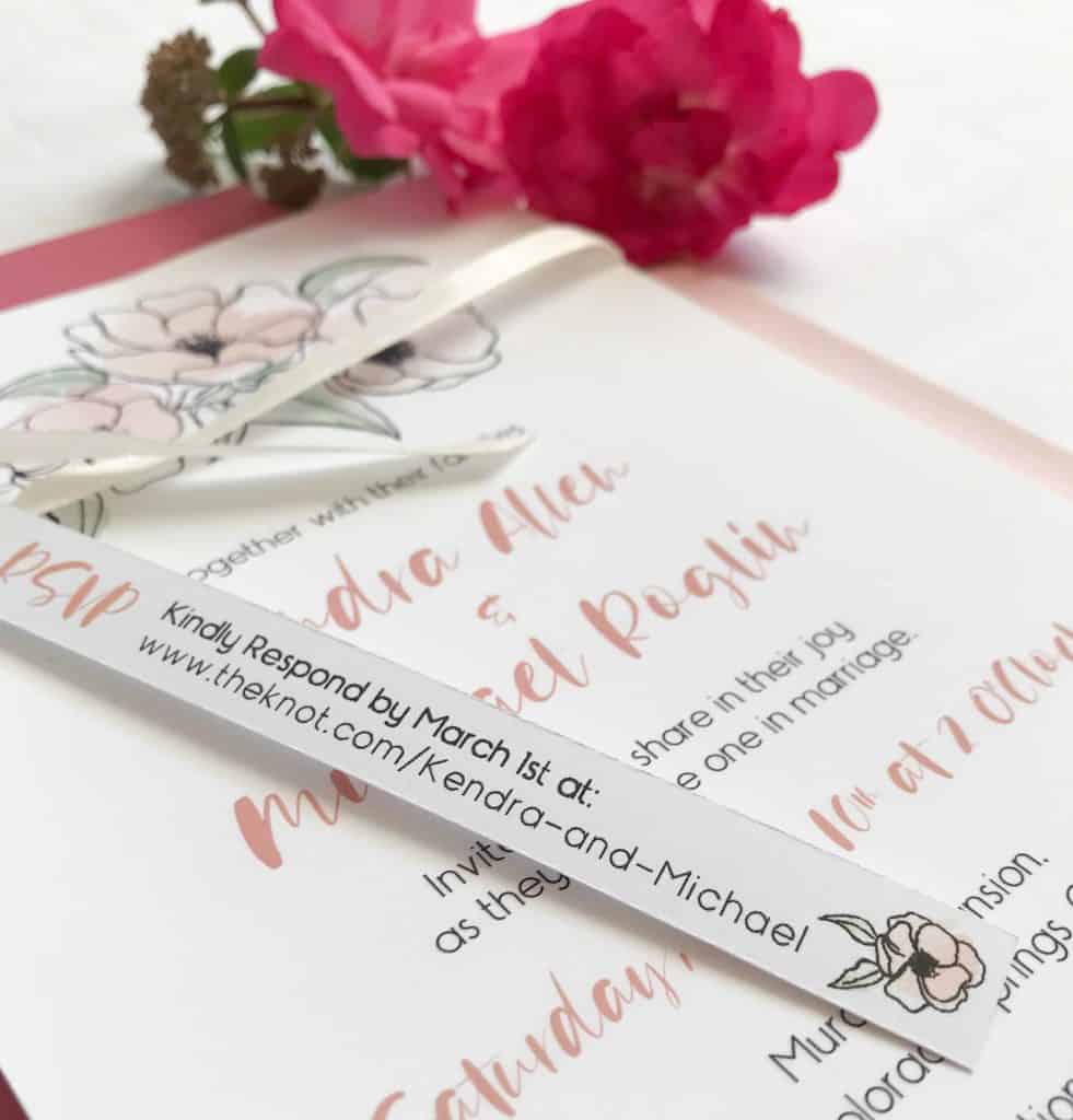 Wedding Website RSVP Paper Enclosure for Invitations