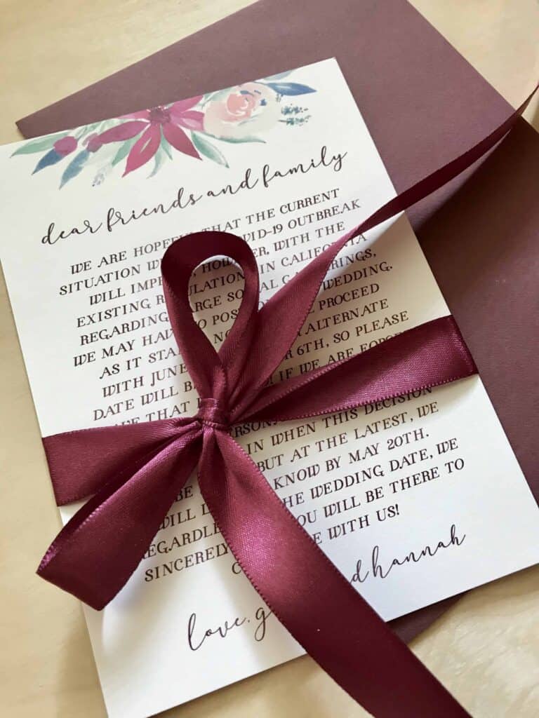 Tips for Wedding Invitations During Coronavirus